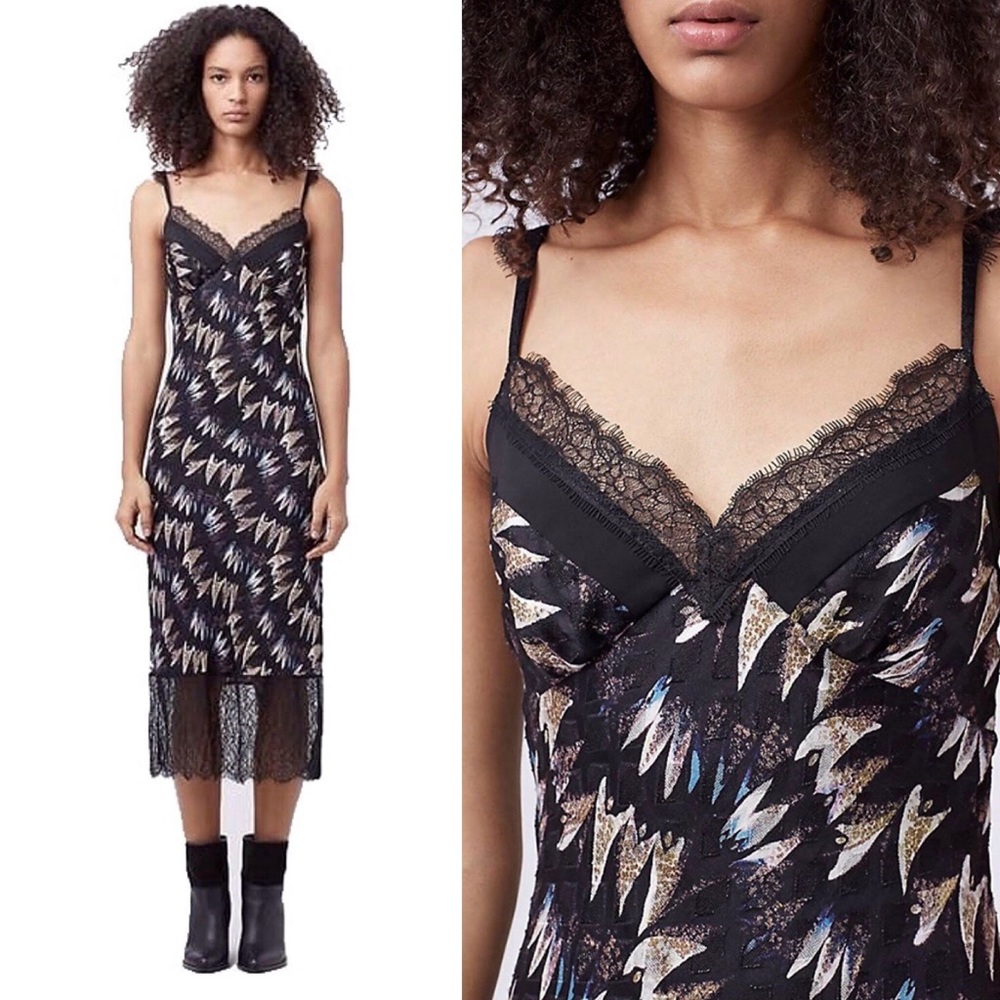 Diane Von Furstenberg Black Silk Lace Slip Dress - Picture 7 of 7